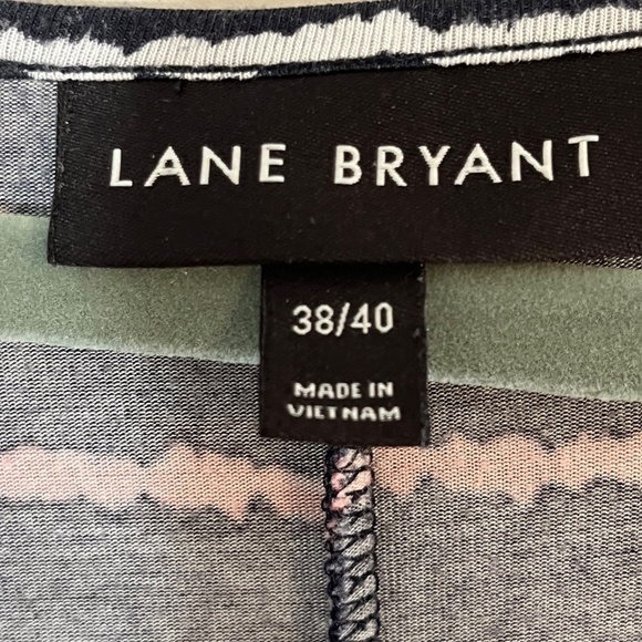 Lane Bryant Striped Midi Dress 38 Blue Retro Boho Western Skater Preppy Artsy - Picture 2 of 14